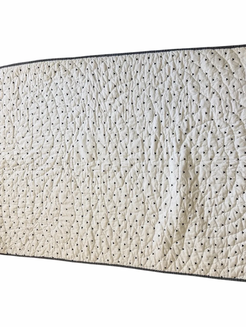 Pottery Barn Kids Mickey Mouse Quilted Crib Blanket - White and Black